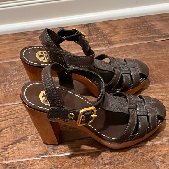 Tory Burch Dark Brown Leather Sandals - Picture 2 of 3